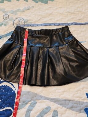 Rewash Black Faux Leather Pleated Mini Skirt